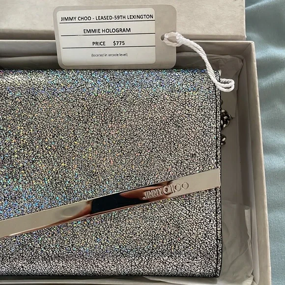Jimmy Choo
Emmie Glitter Leather Clutch Bag - Picture 3 of 12